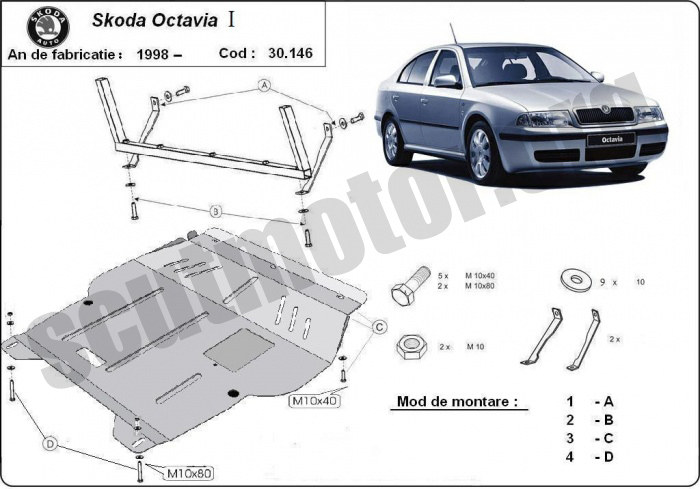 Scut metalic skoda octavia 1